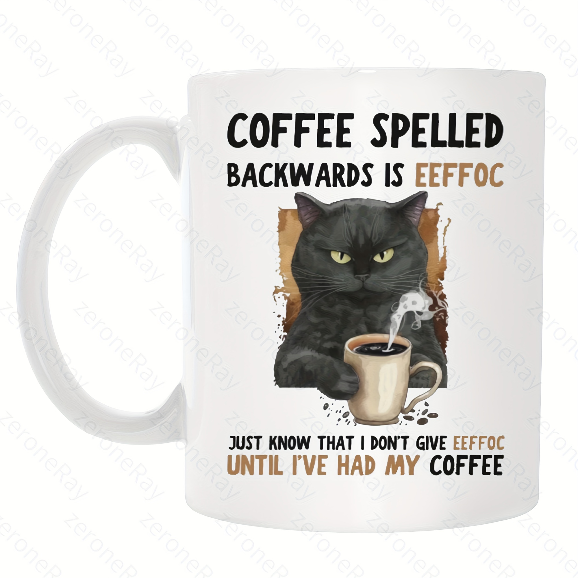 Coffee Spelled Backwards Is Eeffoc White Mug Round Coffee - Temu