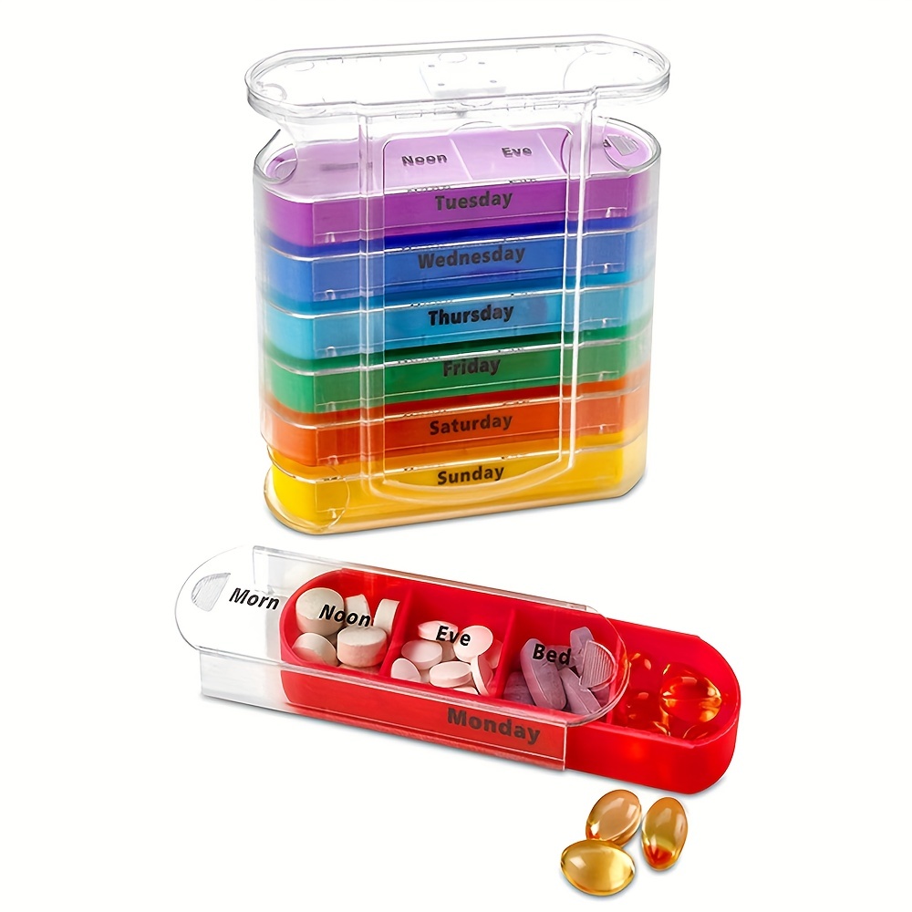 Weekly Pill Box 7 Day 28 Compartment Tablet Organiser Medicine Storage  Dispenser