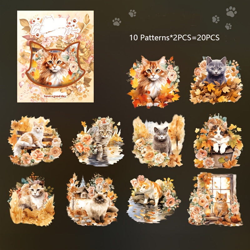 45pcs/pack My Cat Decorative Stickers Adhesive Stickers DIY Decoration  Diary Japanese Stationery Stickers Gift