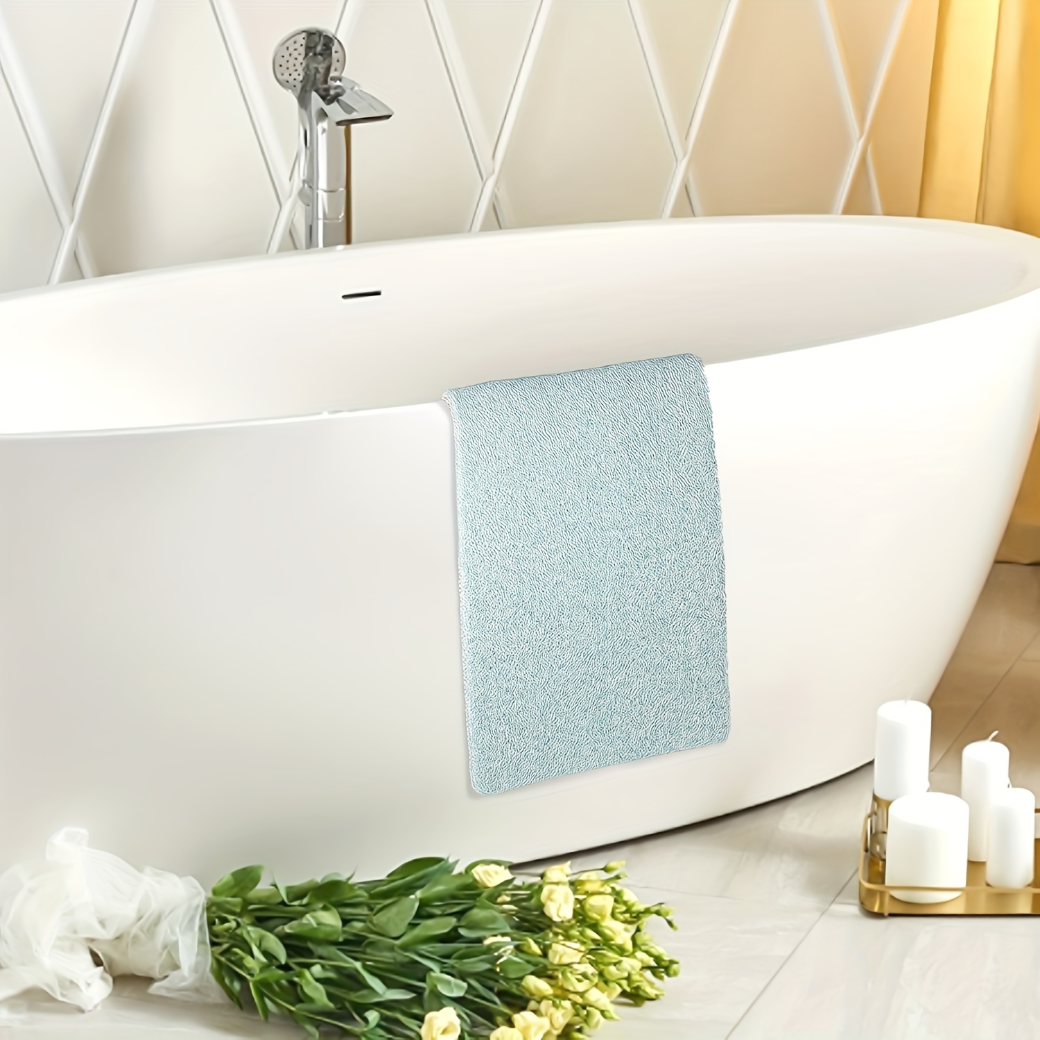 Non slip Shower Mats Bathroom Soft Loofah like Texture - Temu