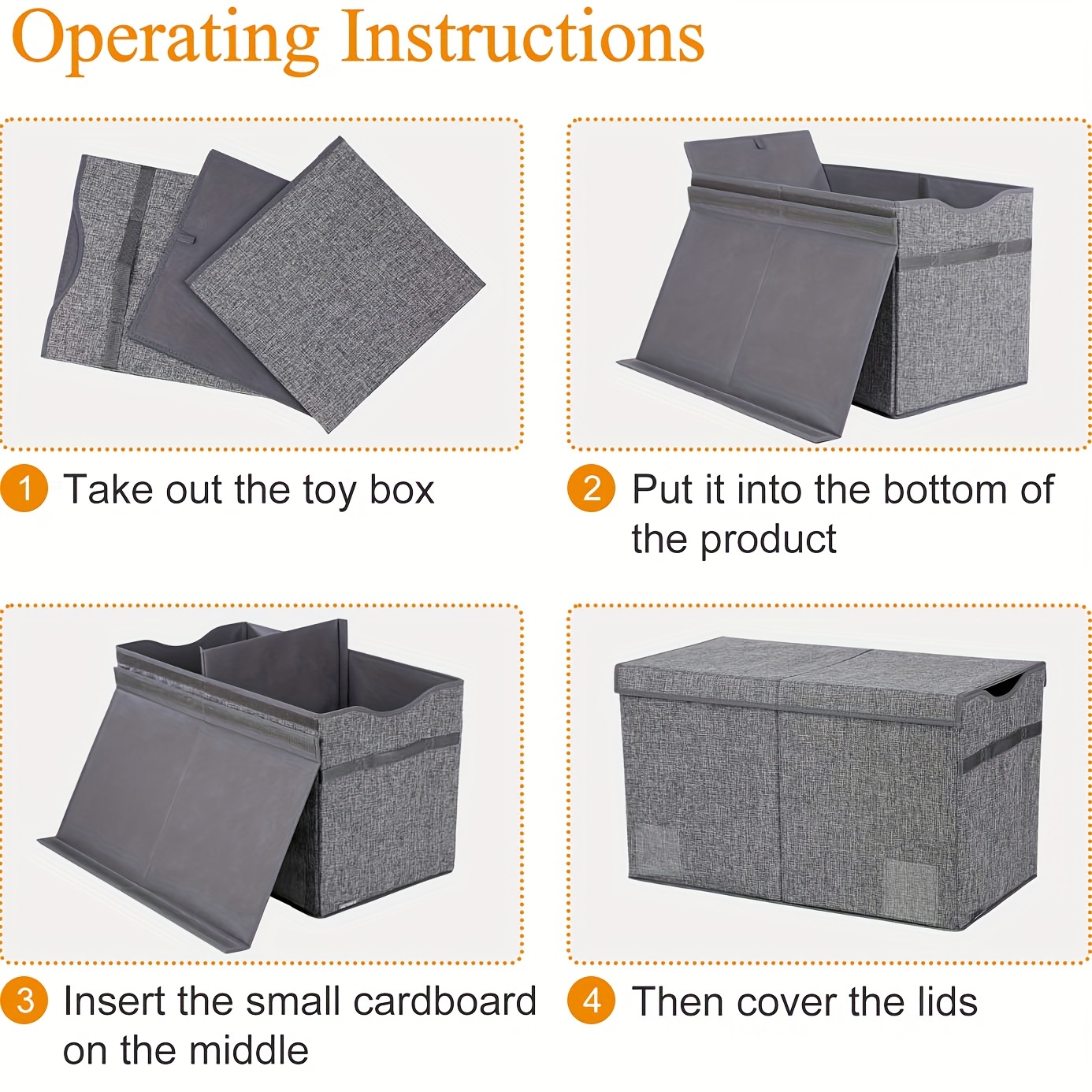 Flip top Lid Storage Bin Thin Grey Toy Storage Box Extra - Temu