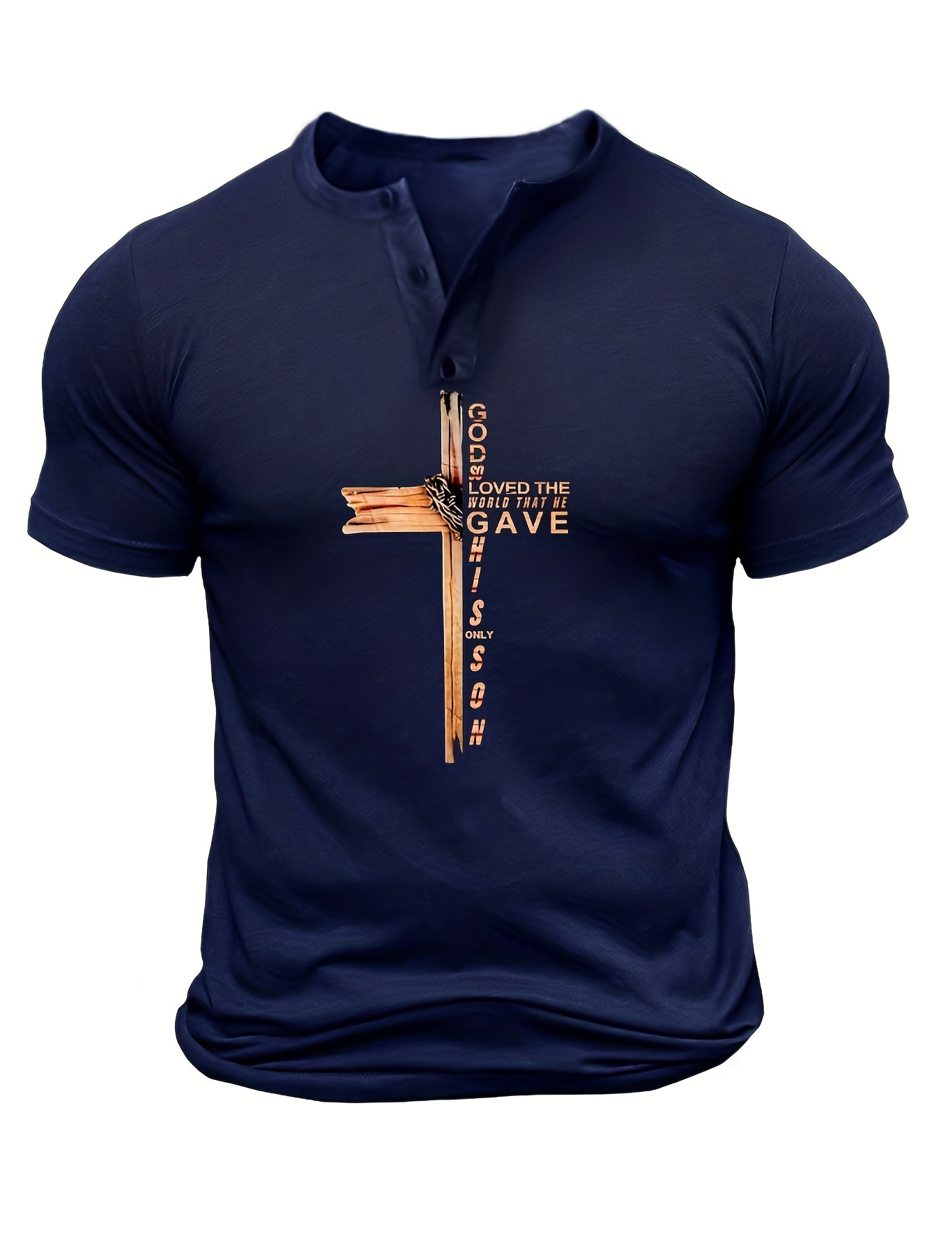 Men's Henley Collar Long Sleeve Cotton T Shirt - Temu Canada