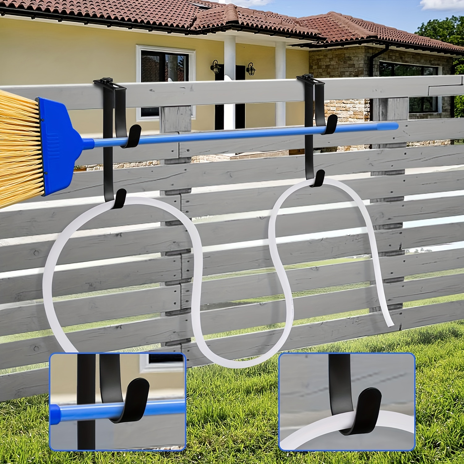 2pcs Pool Fence Hooks For Pool Equipment-black Heavy Duty Fence