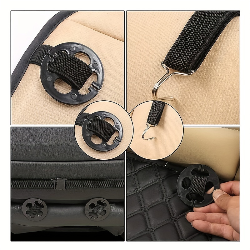 24pcs Car Seat Cover Plum Plate Metal Hook, 12pcs Plastic Car Seat Covers  Chucks, 12pcs Metal Hooks Locking Clip Plastic Card Fixed Fastener Buckle
