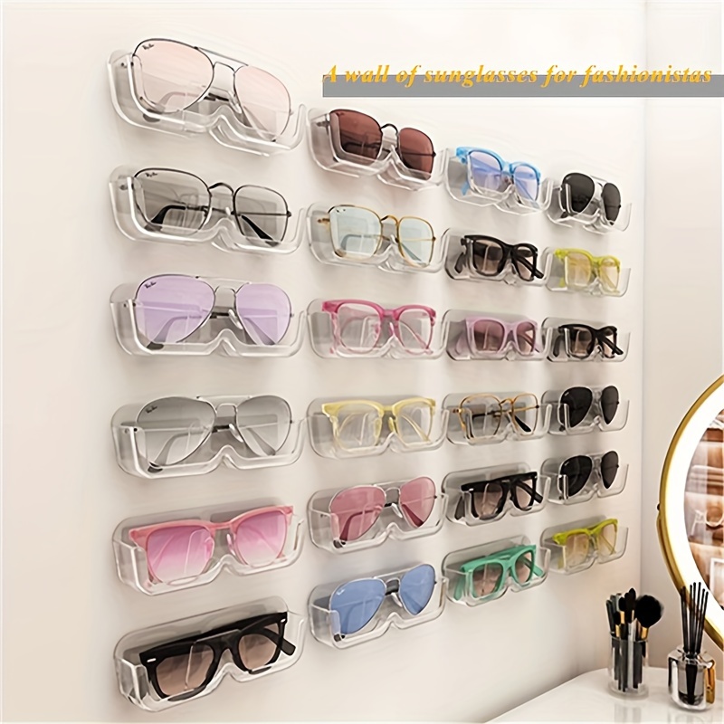Organizador de gafas de sol de calidad premium con revestimiento de  terciopelo suave exterior de piel sintética