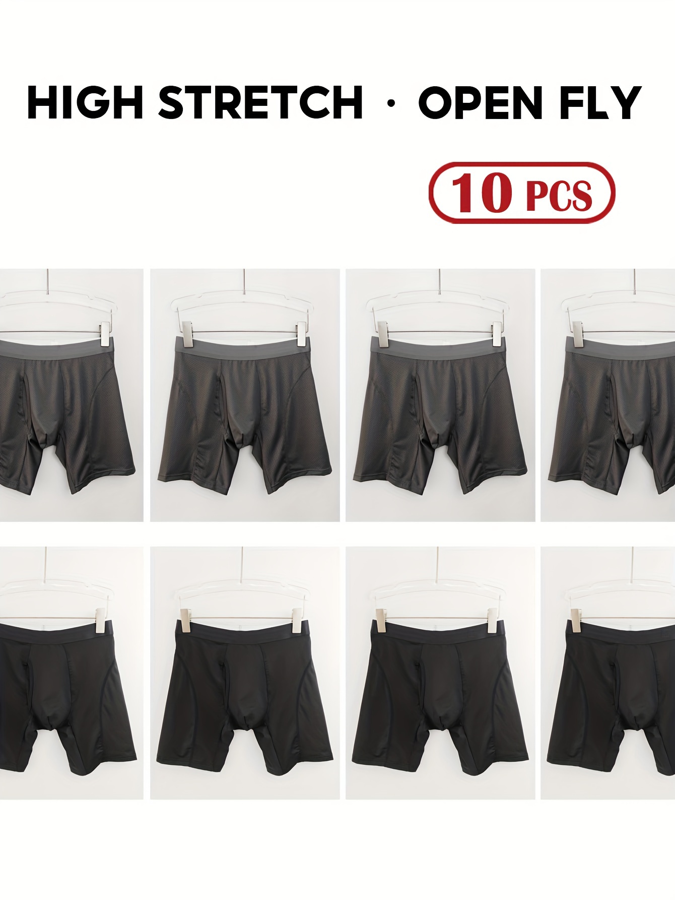 Men's Underwear With Fly Mesh Breathable Comfy High Stretch - Temu Australia