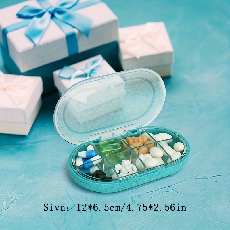 Portable Travel Pill Box with 3, 4, 8 Grids for Vitamins
