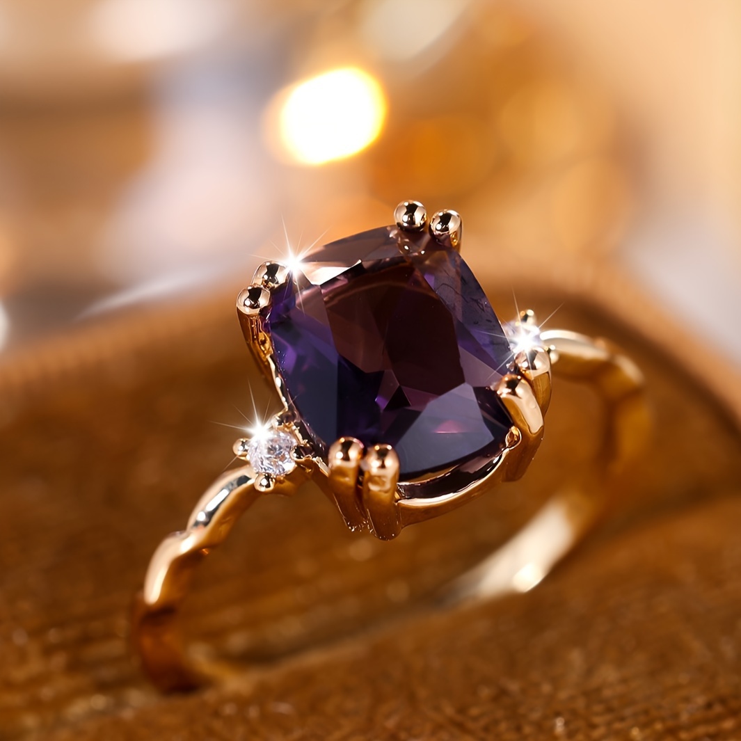 Purple diamond clearance promise rings