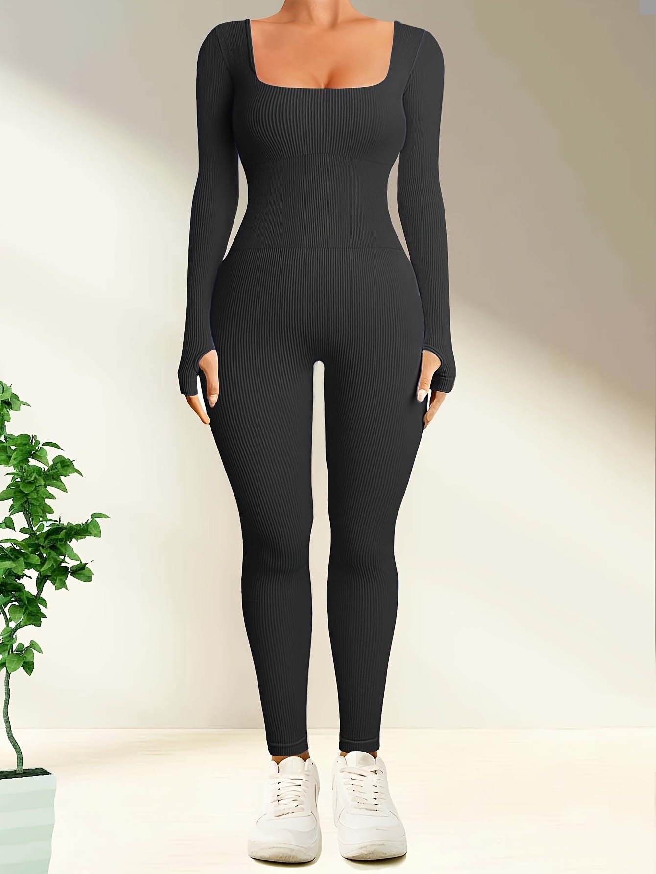 OQQ Women's 2 Piece Bodysuits Sexy Backless Round Neck Long Sleeve Ribbed  Tops Bodysuits : : Clothing, Shoes & Accessories