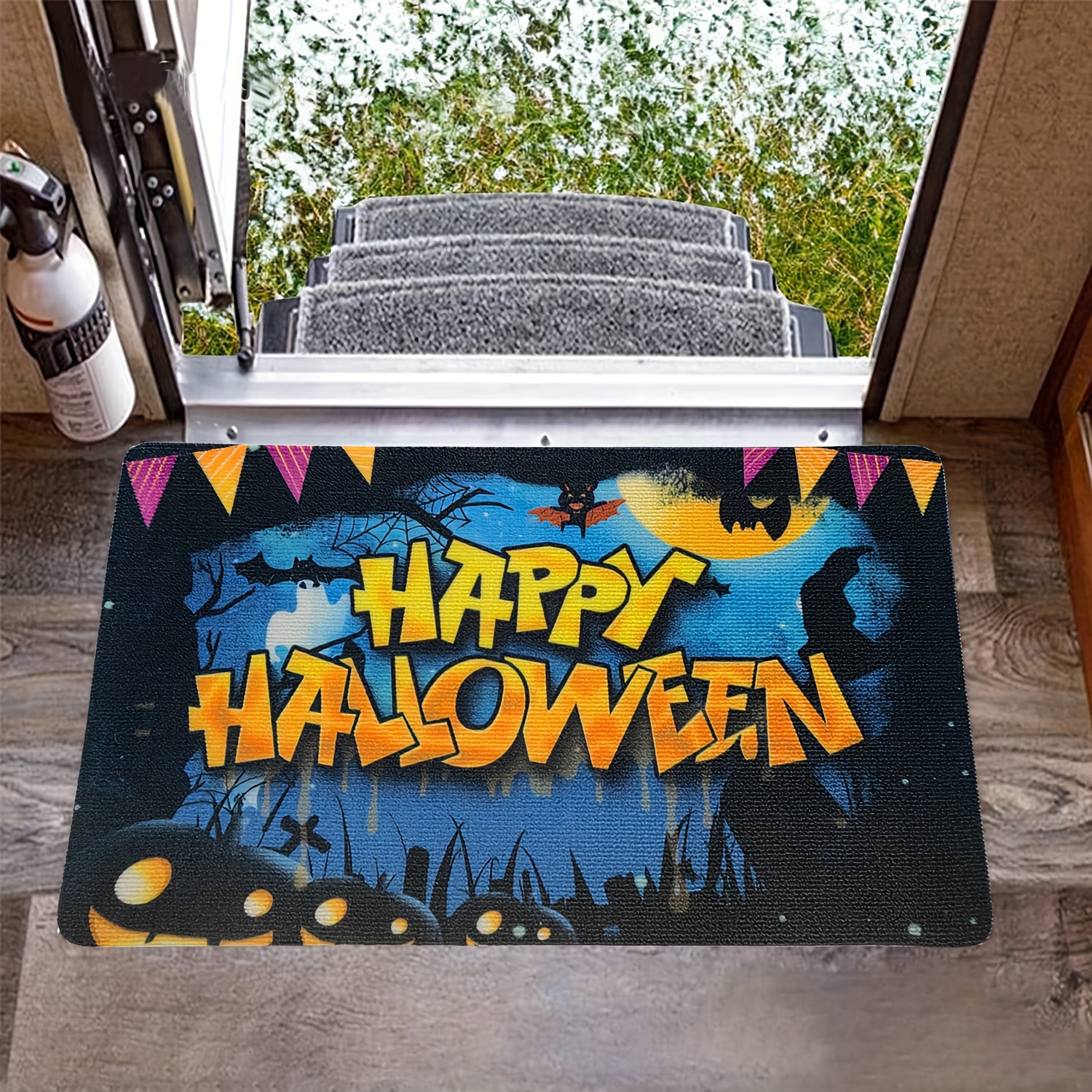 Happy Halloween Doormat, Outside Door Mat, Non-slip Super Absorbent Rug,  Suitable For Door, Washable Rv Bathroom Mat - Temu