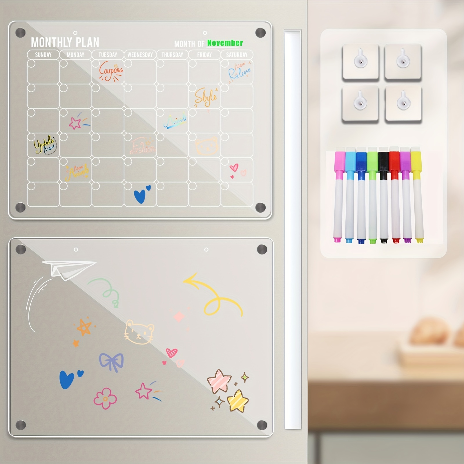 A3 Calendar Magnetic Dry Erase Calendar Whiteboard - Temu