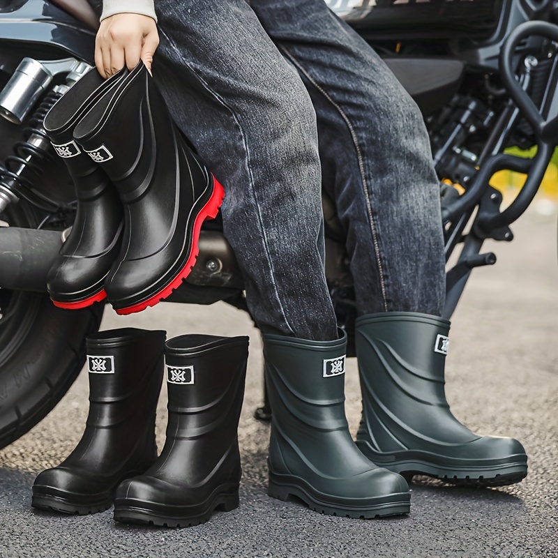 Mens Calf Rain Boots Non Slip Wear Resistant Waterproof Rain Shoes For  Outdoor Working Fishing - Men's Shoes - Temu