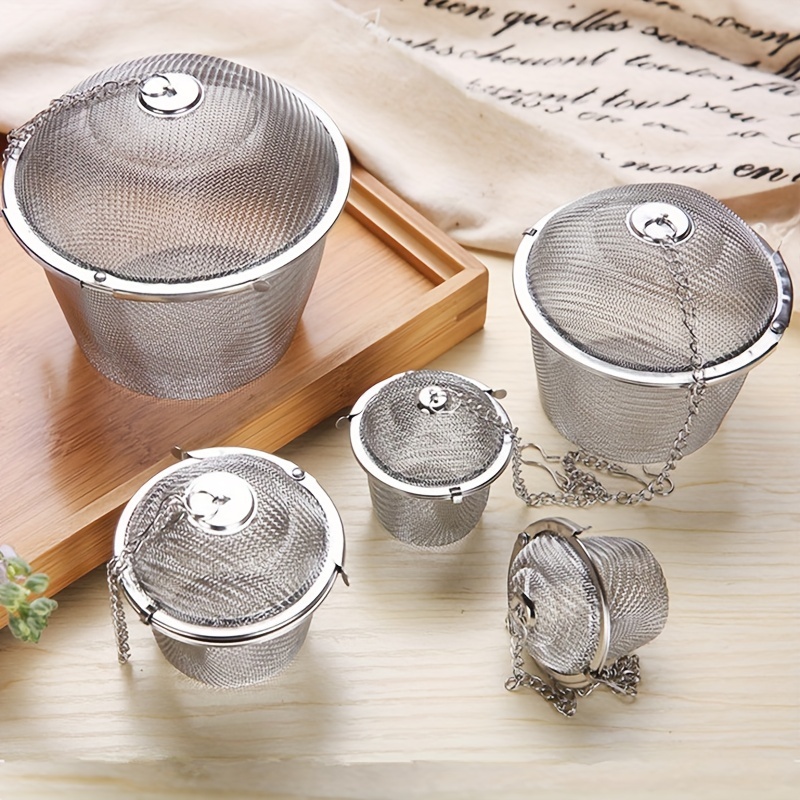  Colador de té, infusor de té de malla de acero inoxidable,  filtro de hojas sueltas con asa, herramienta de cocina, tazas de filtrado :  Hogar y Cocina