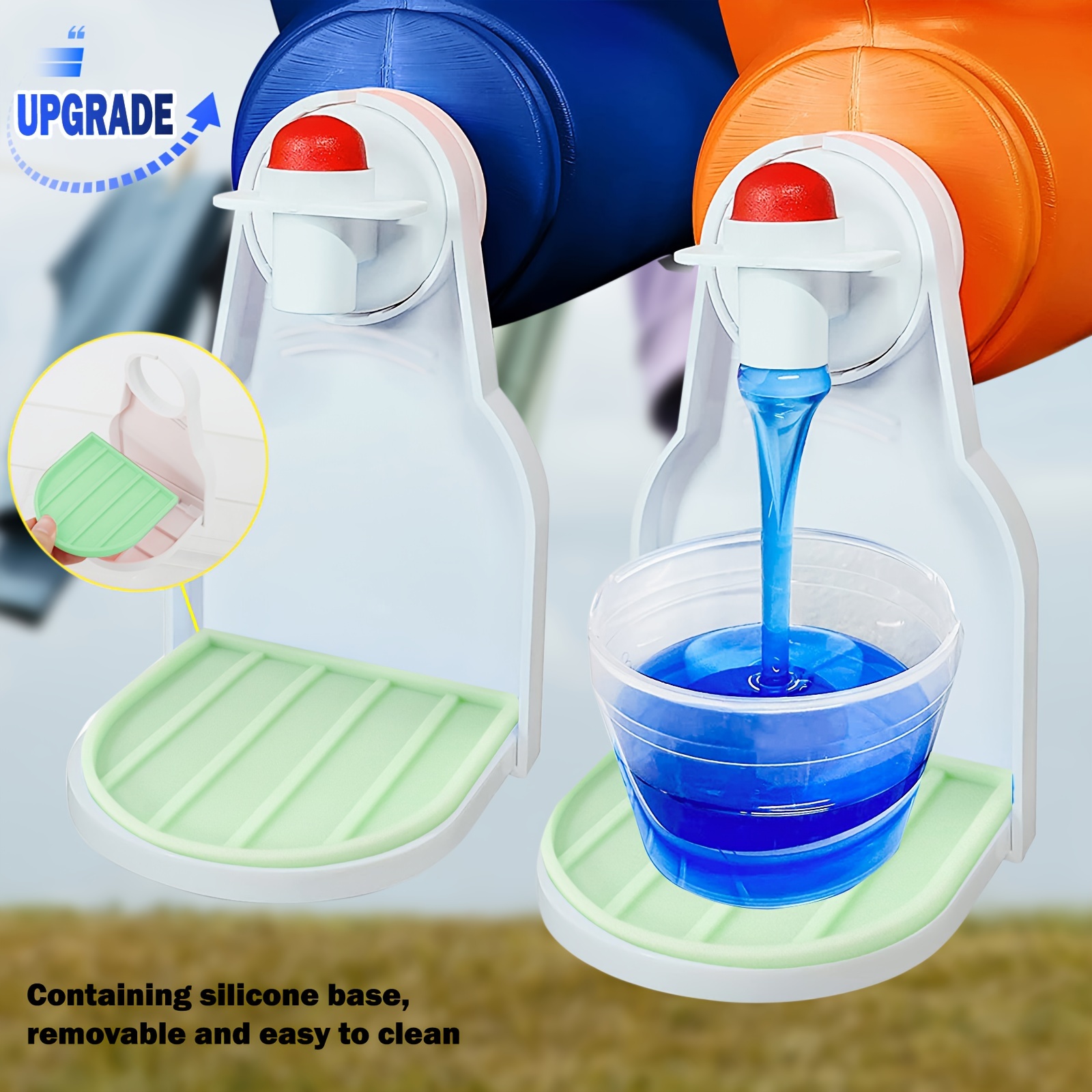Silicone Laundry Detergent Cup Holder With Drip Catcher Tray - Temu