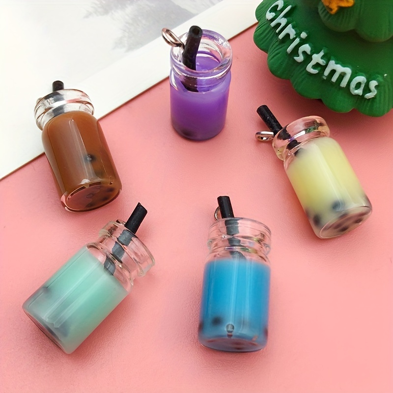 Cute 10pcs/pack Water Bottle Resin Charms Pendant Earring Keychain