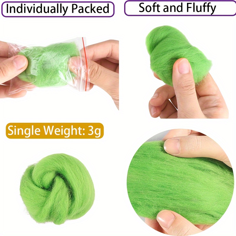 Colors Needle Felting Wool Fibre Wool Roving For Diy Craft - Temu