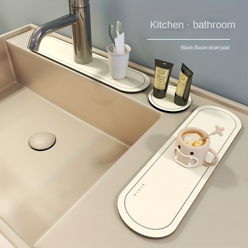 Dish Drying Mat, Kitchen Faucet Suction Pad, Sink Hand Washing Table Quick- drying Anti-mold Cartoon Mat, Bathroom Hand Washing Sink Countertop Waterproof  Pad - Temu