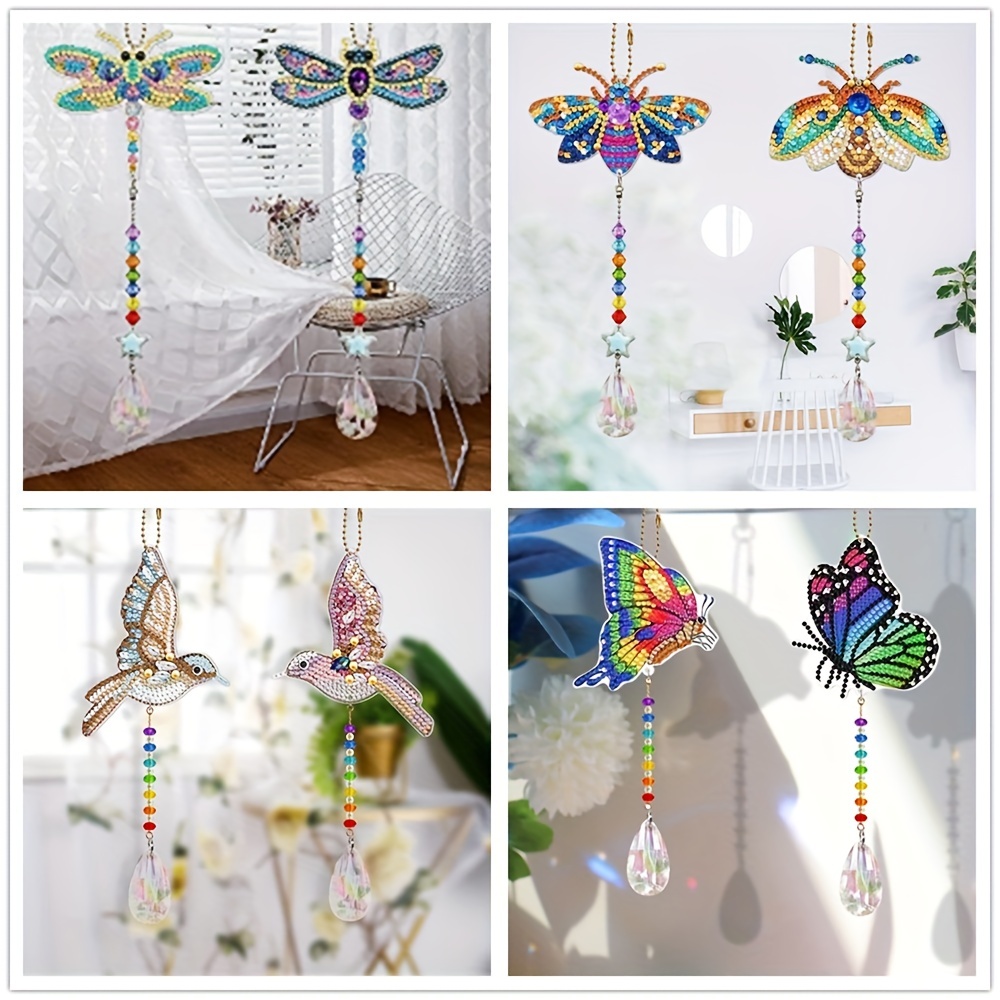  6 PCS Flower Diamond Painting Suncatchers Daisy Wind Chime  Sunflower Diamond Art Suncatchers Double Sided 5D Colorful Flower Hanging  Ornaments For Beginners Adults DIY Craft Window Tree Garden Decor