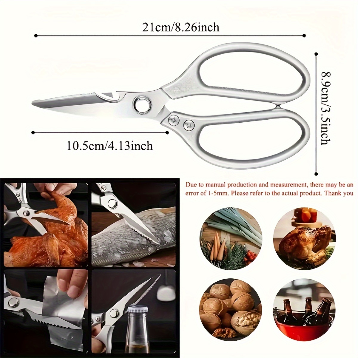 Kitchen Scissors, Multi-function Heavy Duty Kitchen Shears, 9 Inch