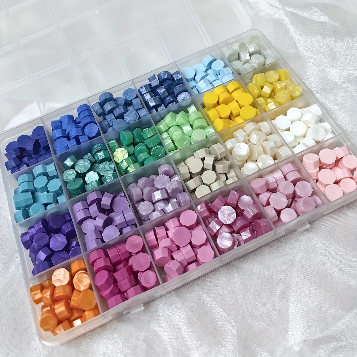  378 Pieces Sealing Wax Beads Set Wax Beads for Stamp Seals  Octagon Wax Seal Stamp Particles Kit in a Plastic Box 15 Grids 15 Colors  Seal Wax Pellets : Arts, Crafts & Sewing