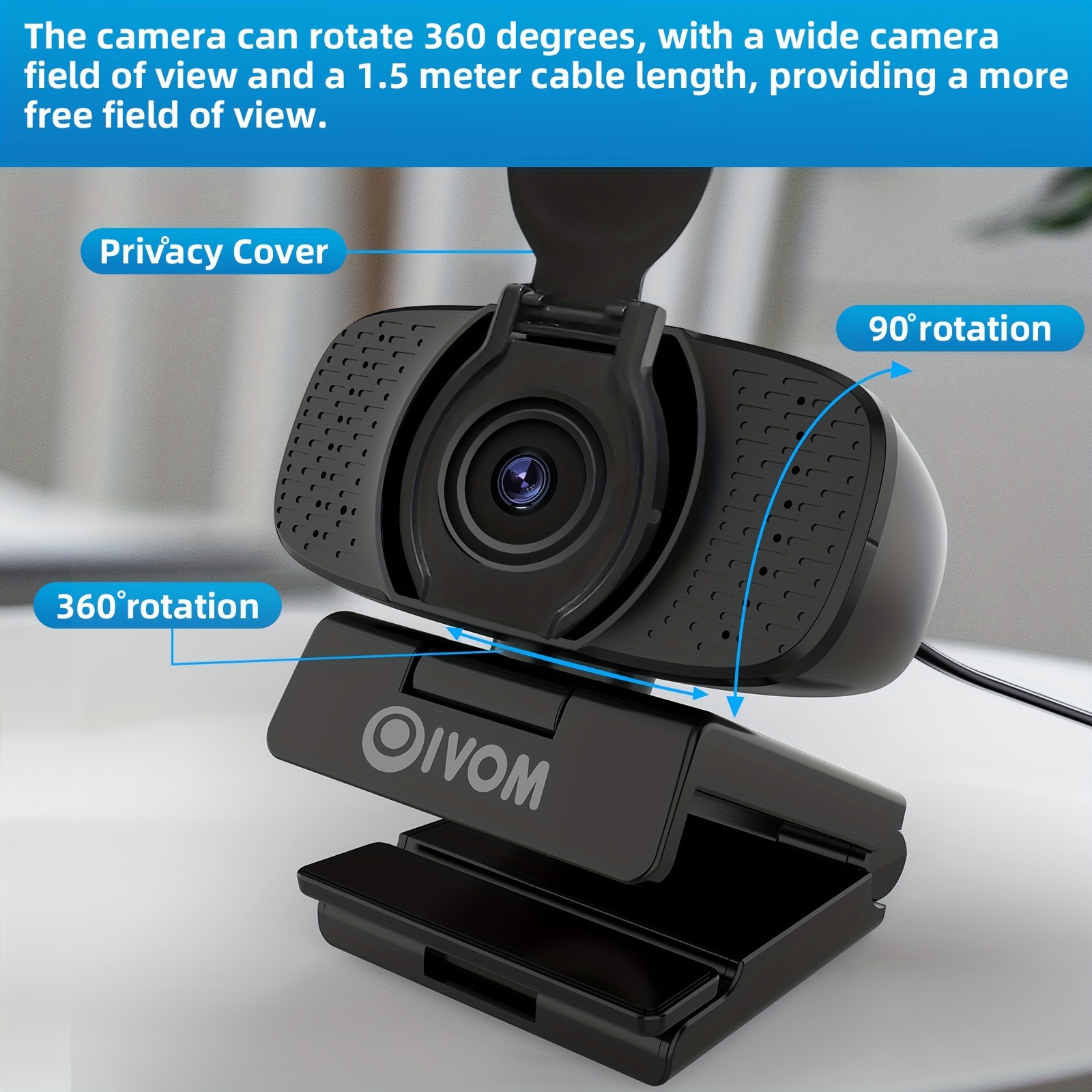  1080P Webcam - USB Webcam with Microphone & Physical