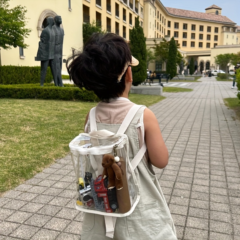 Simple Clear Backpack, Waterproof School Bag, Women's Summer Beach Bag For  Travel - Temu