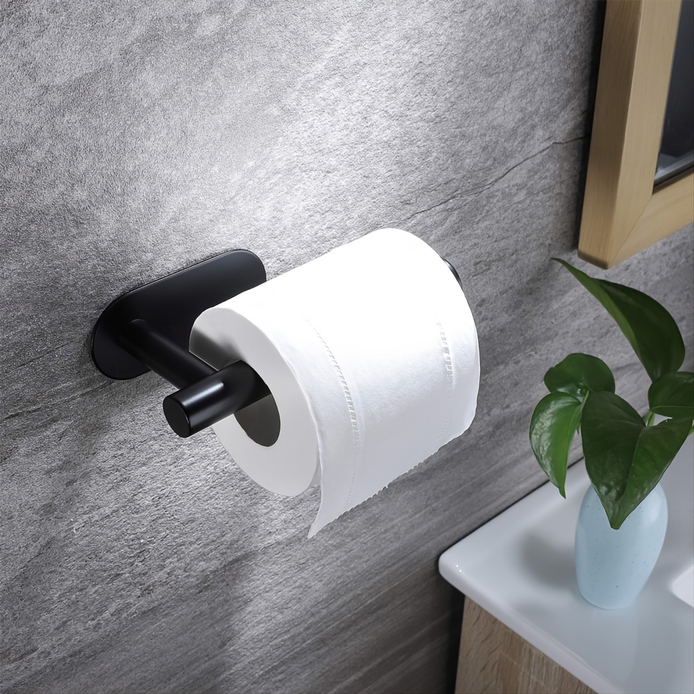 Self-Adhesive Toilet Paper Holder - Black