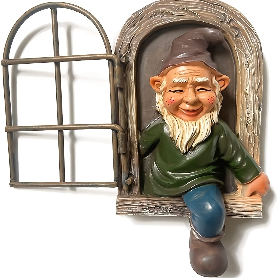 Garden Gnome Statue Tree Hugging Elf Ornaments for Christmas Decoration