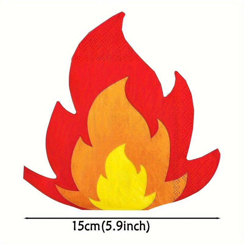 Image of 16pcs, Flame Napkins, Irregular Flame Shaped Napkins, Fire Theme Disposable Party Tableware, Party Decor, Party Supplies, Holiday Decor, Holiday Supplies For Halloween、christmas