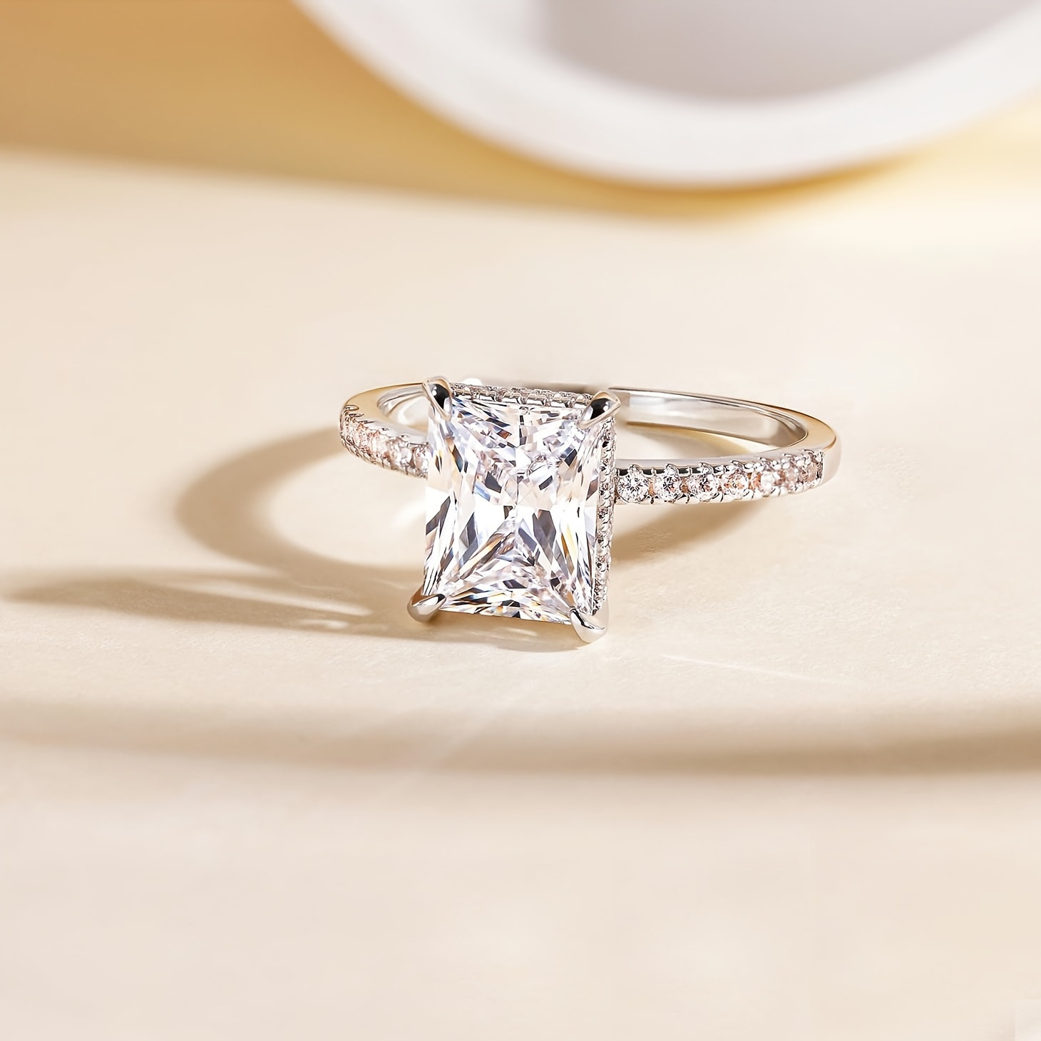 Radiant cut cubic sales zirconia engagement rings