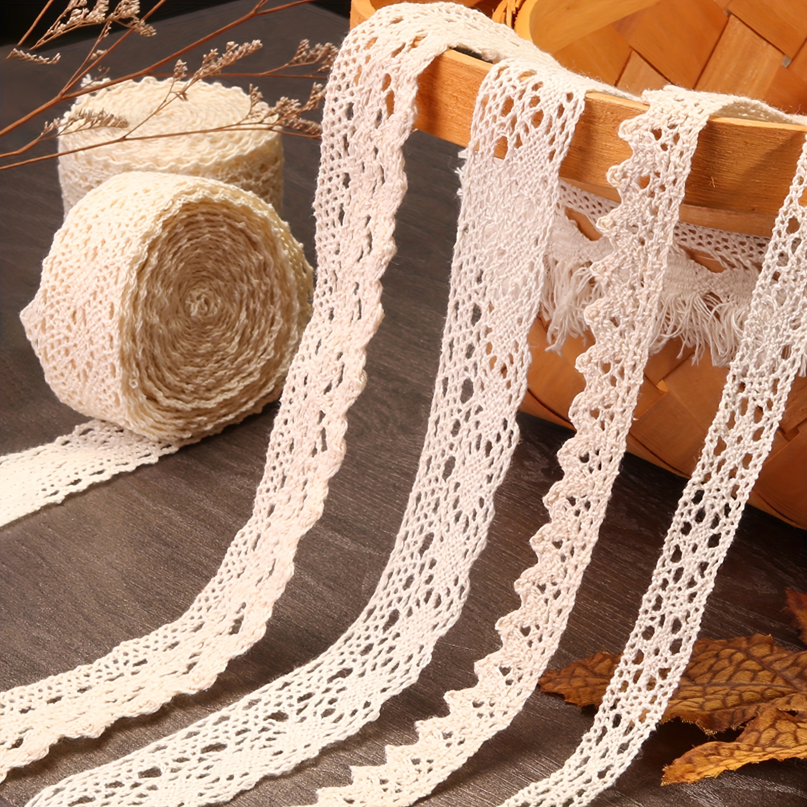 Lace Ribbon, Soft Lace Tape, Decor Lace Ribbon, 1 1/5 Inch X 10 Yards, Made  in Taiwan 