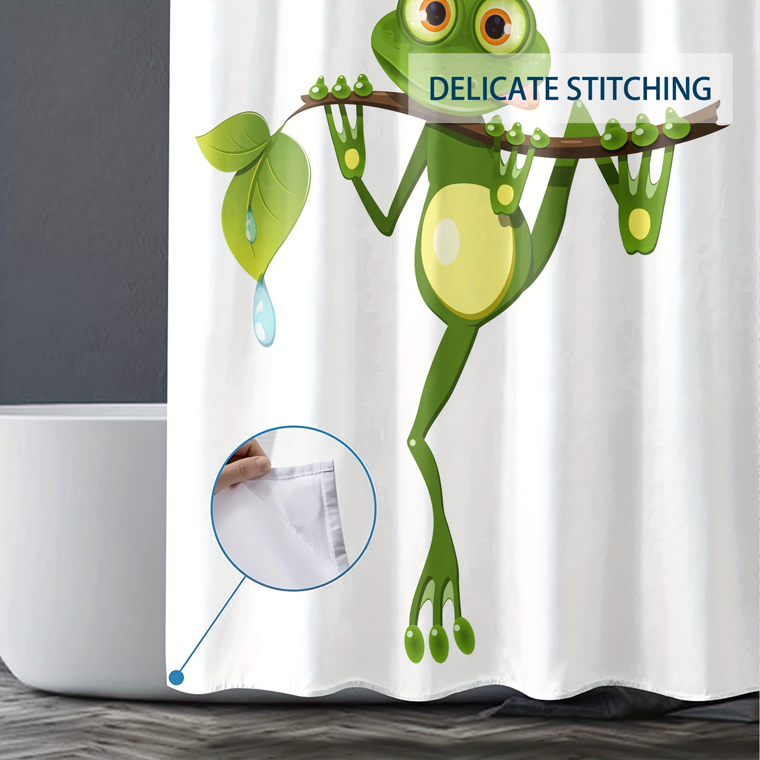 Waterproof Frog Pattern Shower Curtain 12 Hooks Mildew proof - Temu Canada