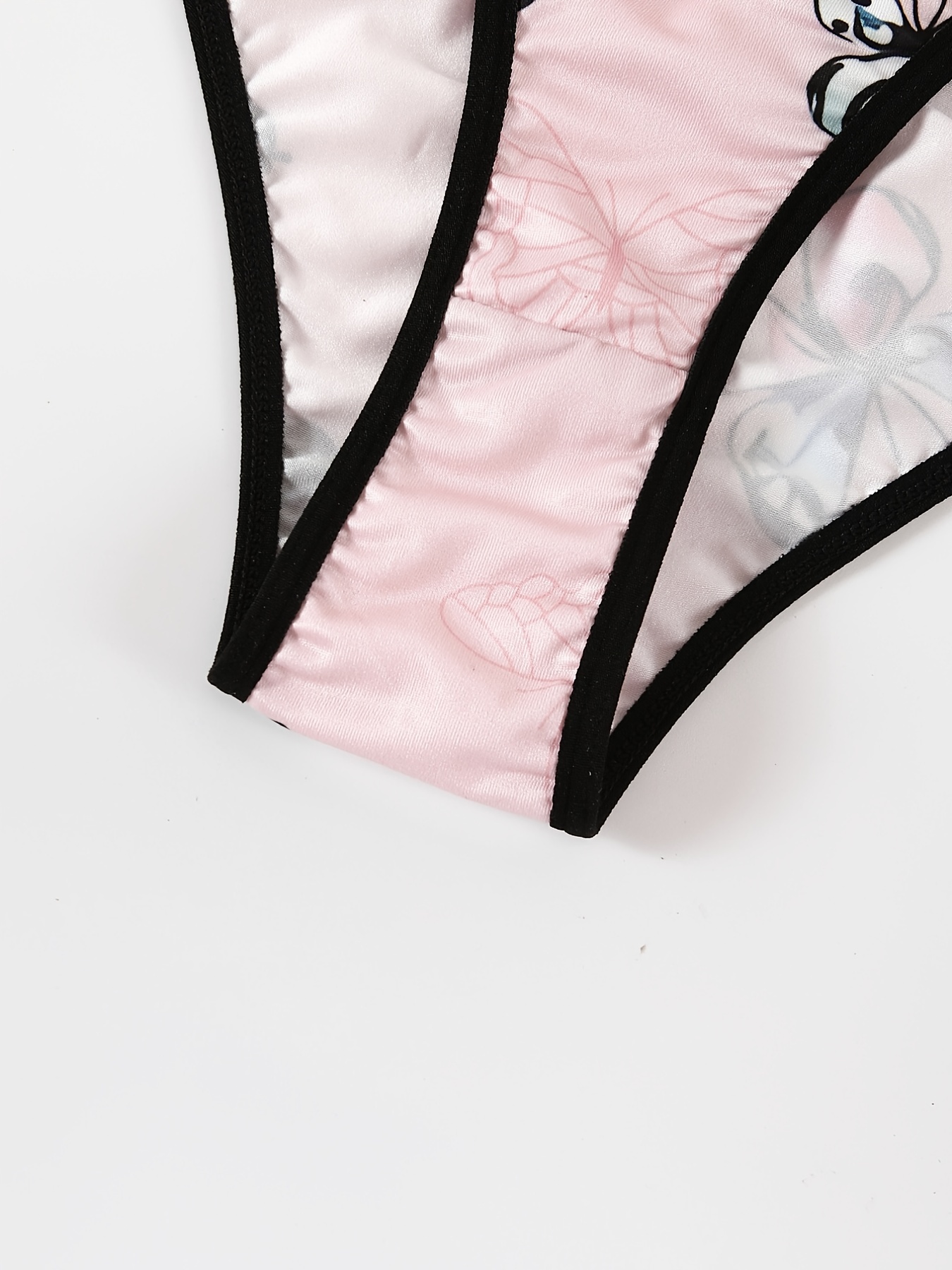Plus Size Sexy Lingerie Set, Women's Plus Letter Tape Butterfly Print Bra &  Underwear Y2K Lingerie Two Piece Set