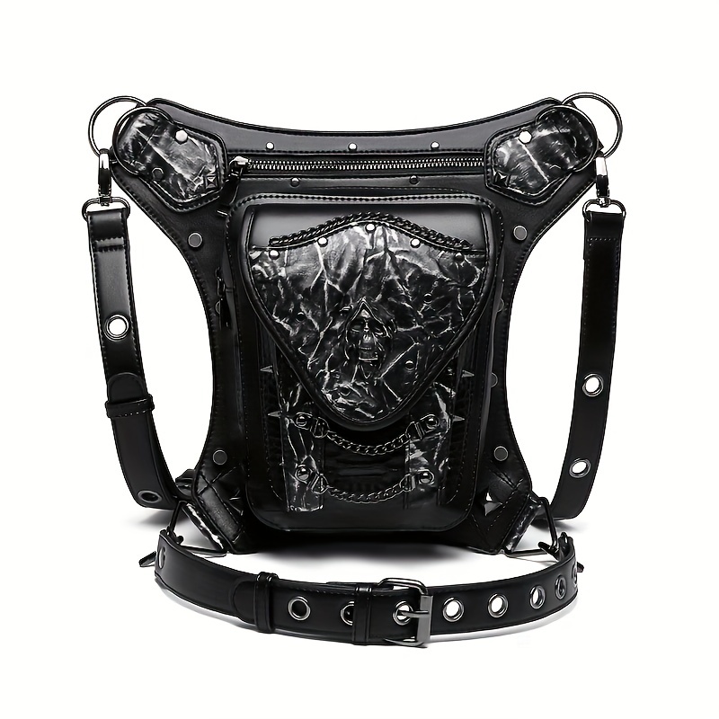 Men's Steampunk Leather Sling Bag