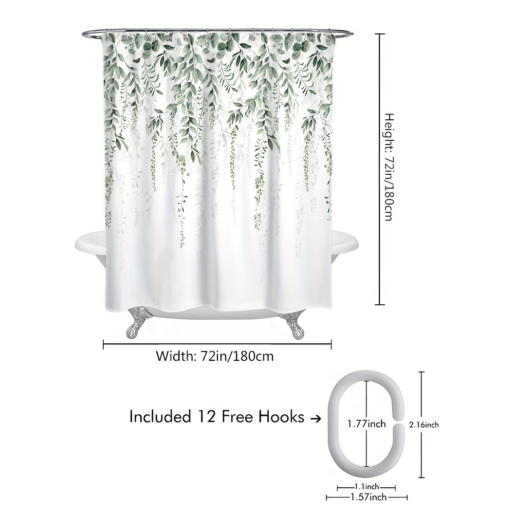 Leaves Pattern Shower Curtain Waterproof Thickened Anti - Temu