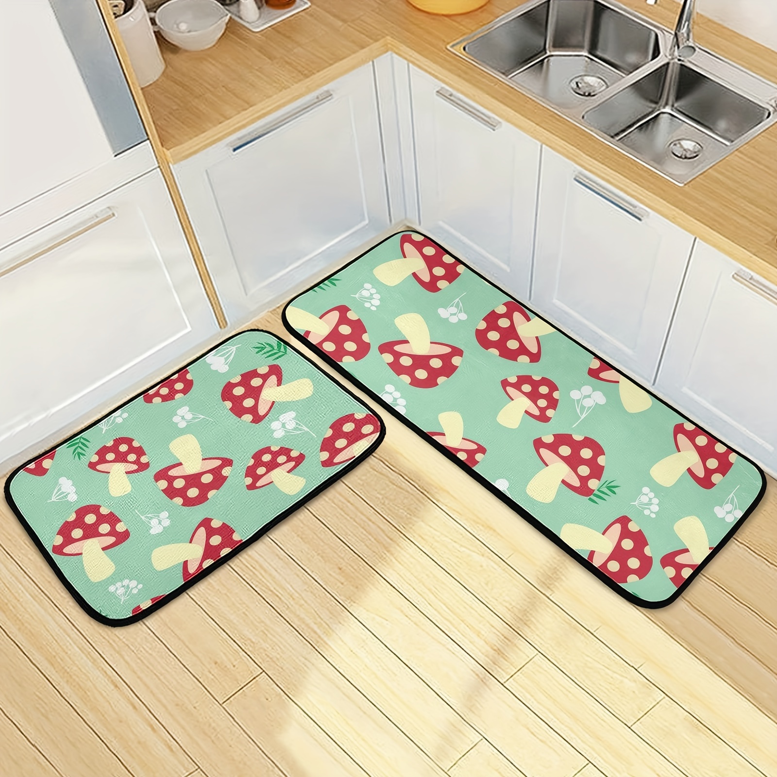 Pauwer Juego de alfombras de cocina de 3 piezas con corredor de granja,  impermeable, antideslizante, lavable, acolchado, tapete para pasillo,  cocina