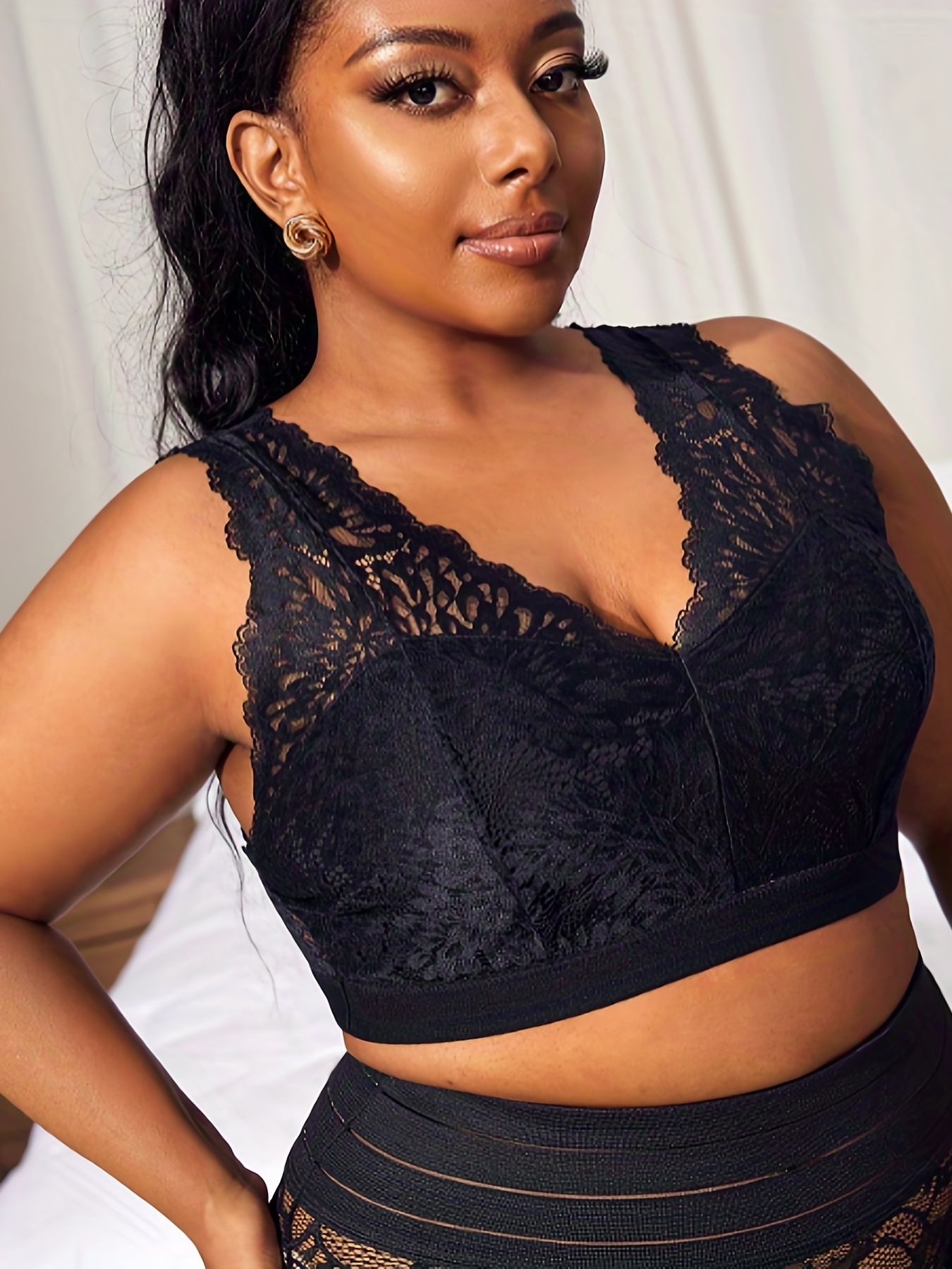 Lace bralette store top plus size