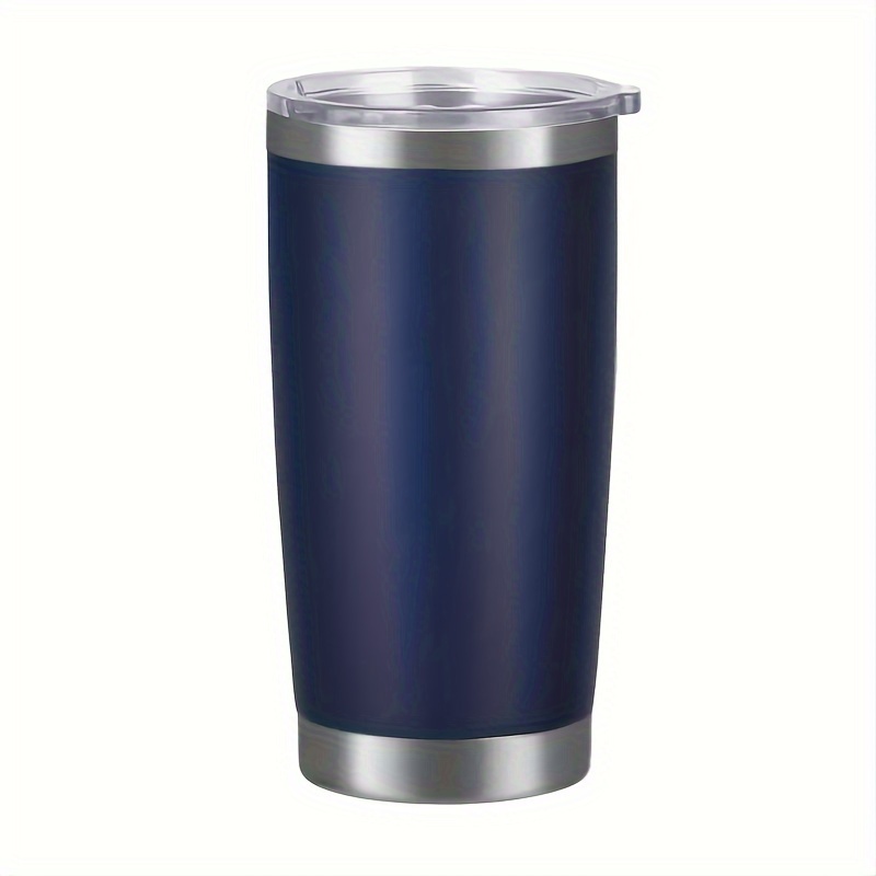 Solid Color Tumbler With Lid, Stainless Steel Thermal Water Bottle