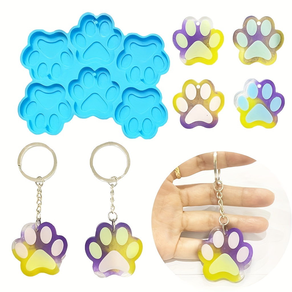 

1pc Resin Keychain Pendant Silicone Mold Cat Paw Pendant Silicone Mold For Resin Pendant Keychain, Necklace, Earrings, Jewelry Making