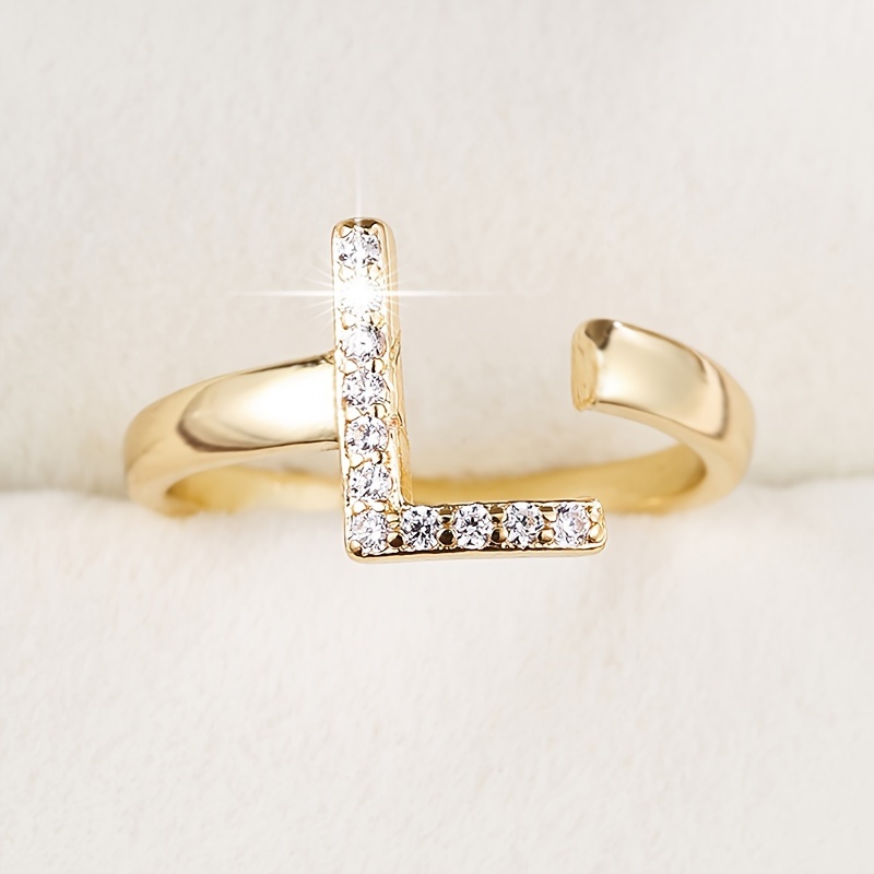Letter Set Zirconia Women's Ring