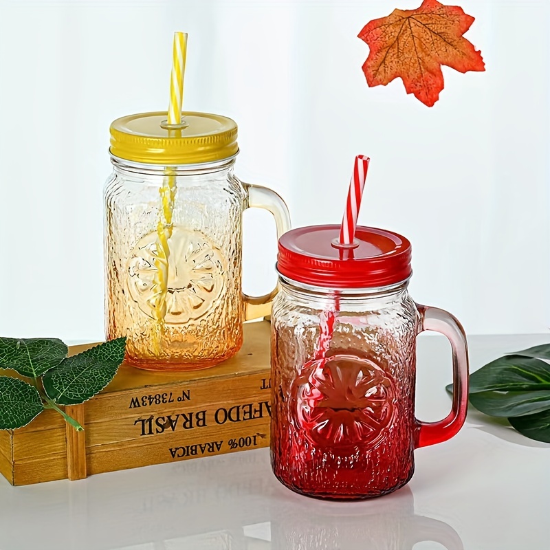 Moretoes Mason Jar Cups with Lids and Straws, 4pcs 16oz Glass Iced Coffee  Cups, Drinking Glasses Set…See more Moretoes Mason Jar Cups with Lids and