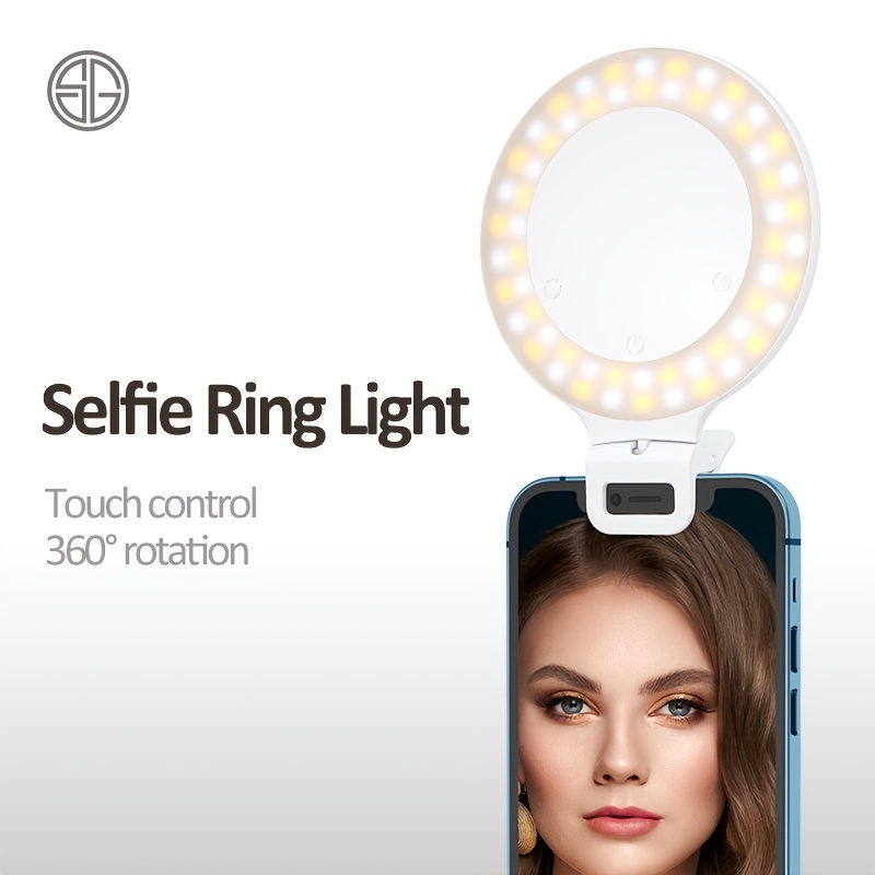 Luz para selfies / clip de luz para teléfonos recargable de - Temu