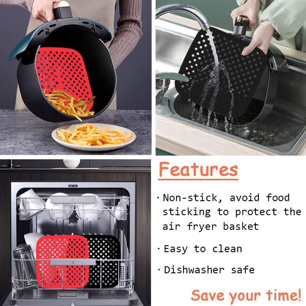 Air Fryer Liner, 10 Inch Reusable Silicone Air Fryer Pot,Non-Stick