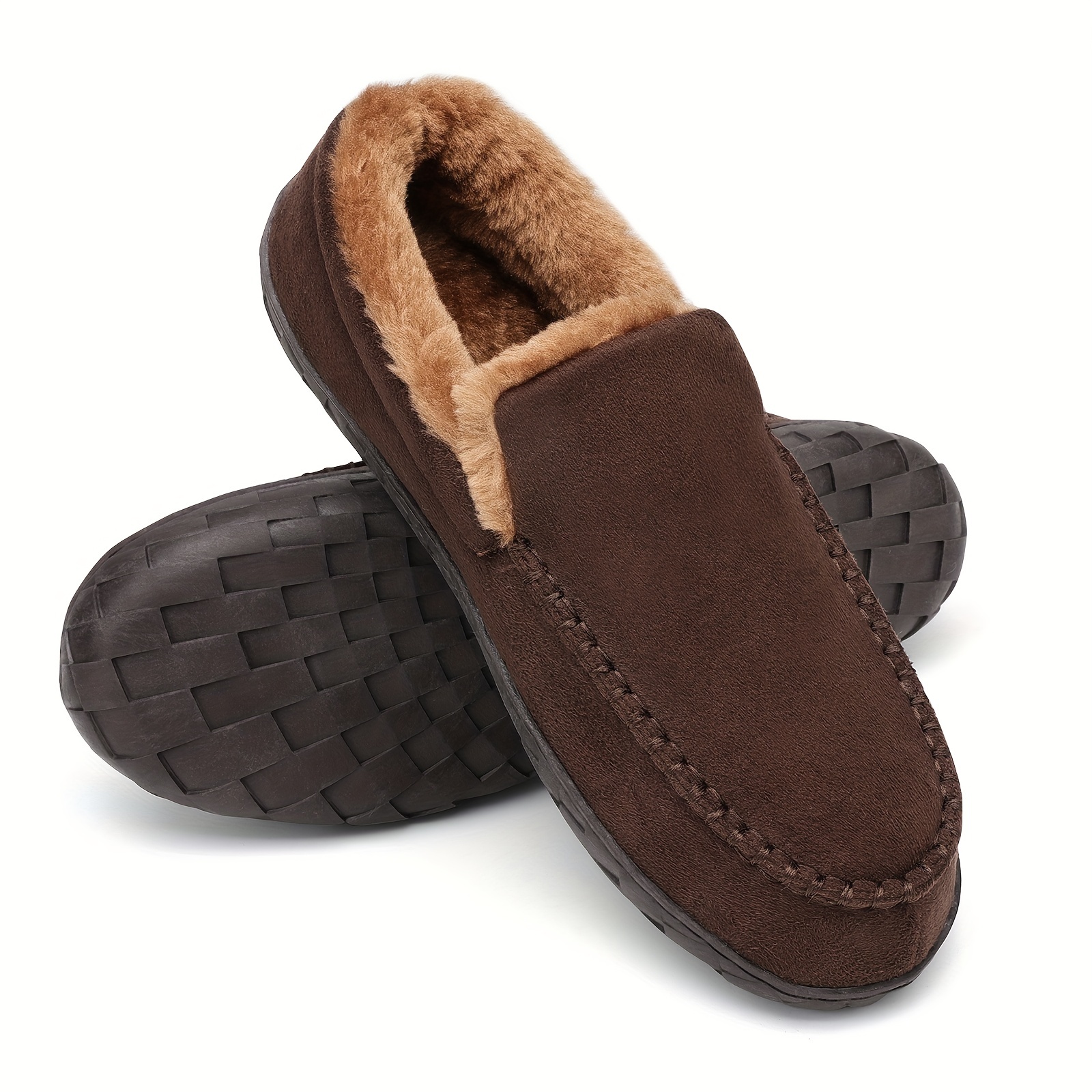 Mens Comfort Simple Style Palm Rope Leather Slippers – MEN BROWN