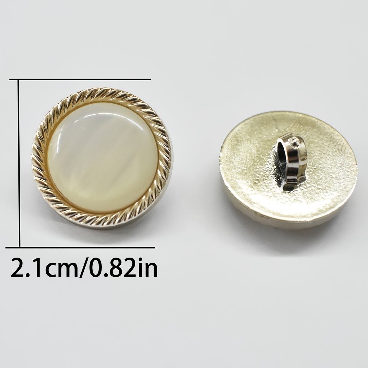 10pcs Metal Buttons Flat Plain Shank for DIY Crafts