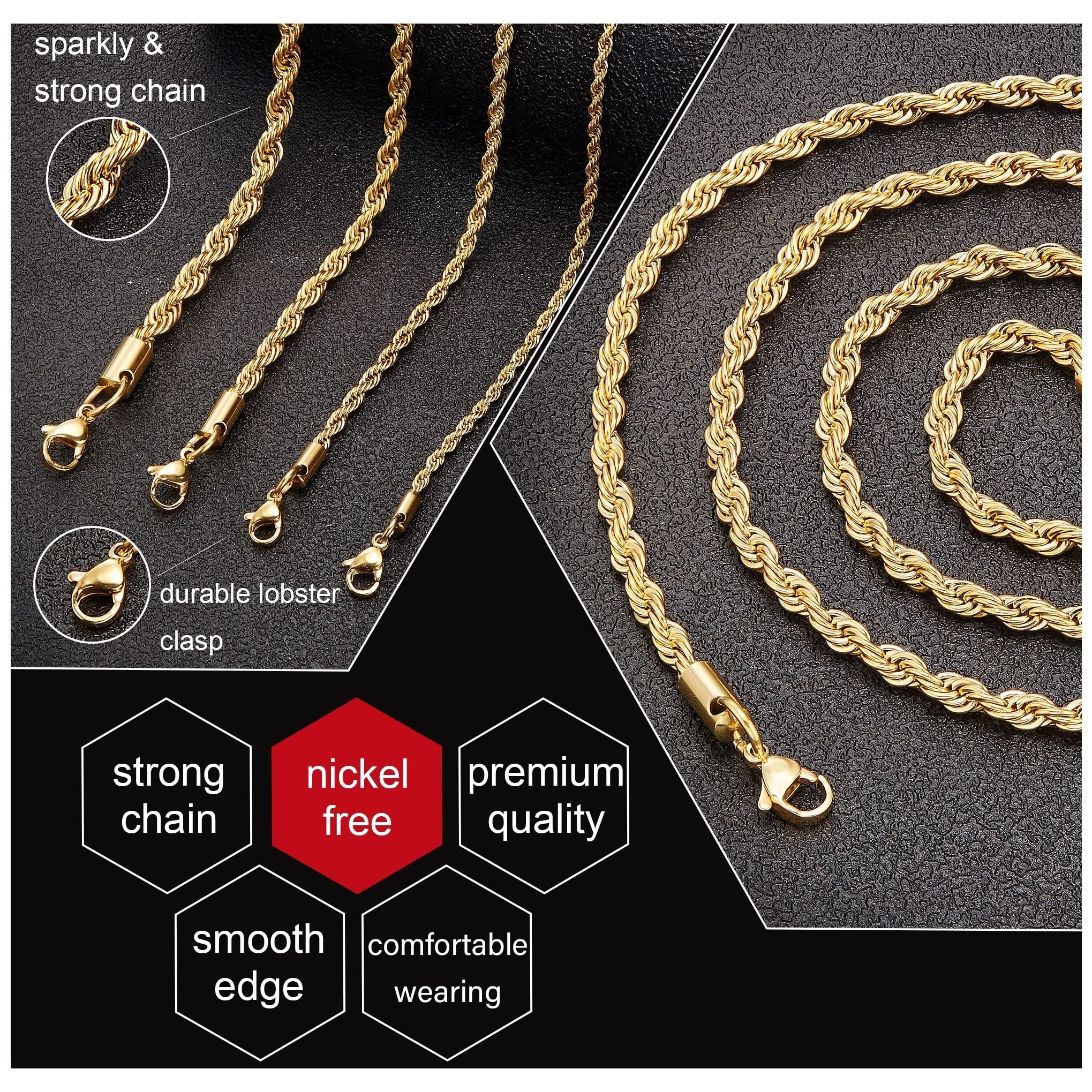 Golden Stainless Steel Chain Flat High Quality Welded Circle - Temu