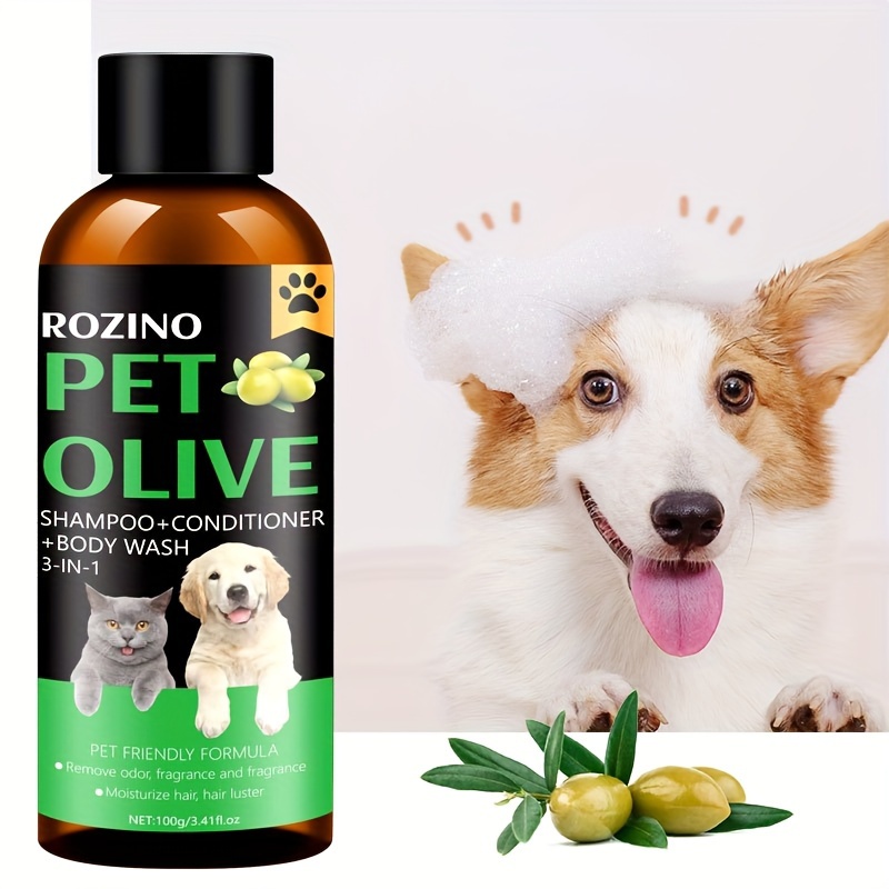 

Natural Olive Essence Dog Bath Shampoo Hair Care Element, Pet 3-in-1 Shampoo Hair Care Bath Gel, Mild And Clean, Soothe The Skin, Make The Fur Shiny, Safe And Healthy, Universal For Cats And Dogs