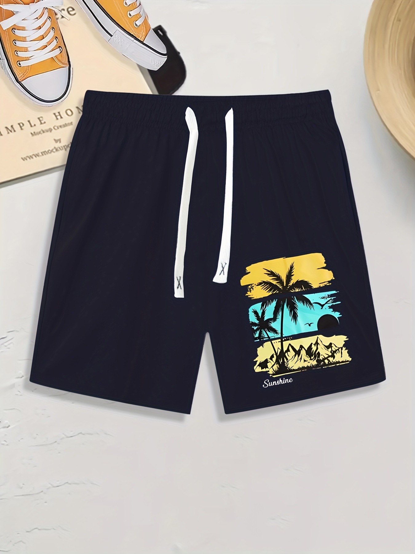 pantalones cortos cómodos casuales estampado playa cordón Temu Spain