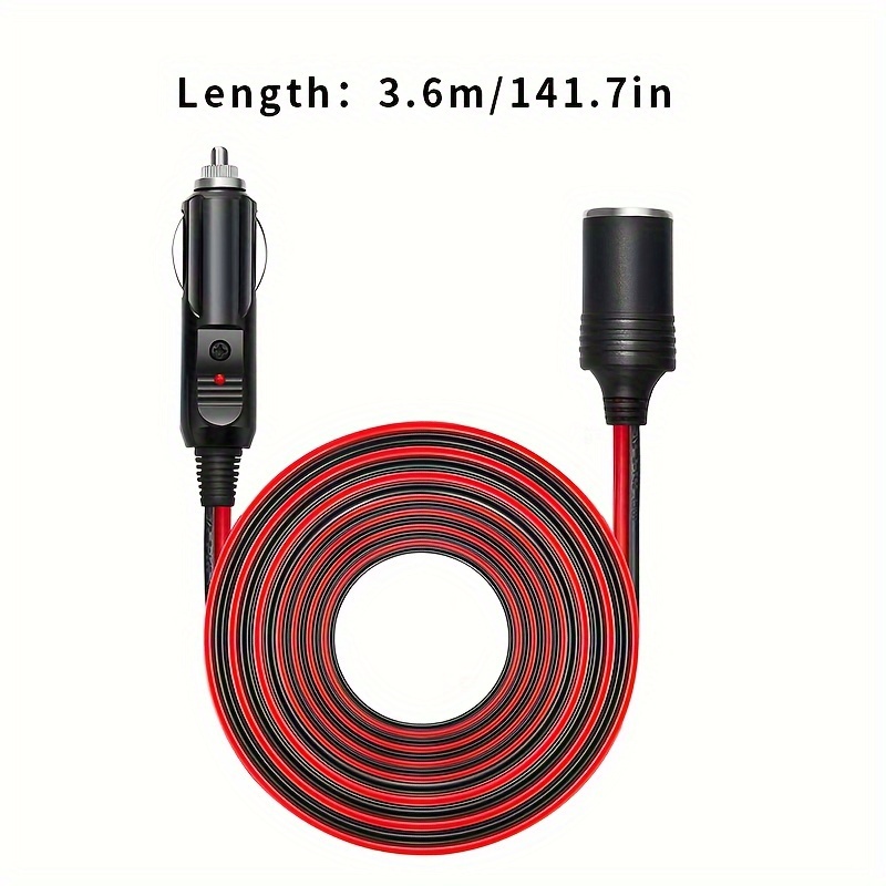heavy duty cigarette lighter extension cord 12ft 3 6m 12v cigarette lighter extension cord male female