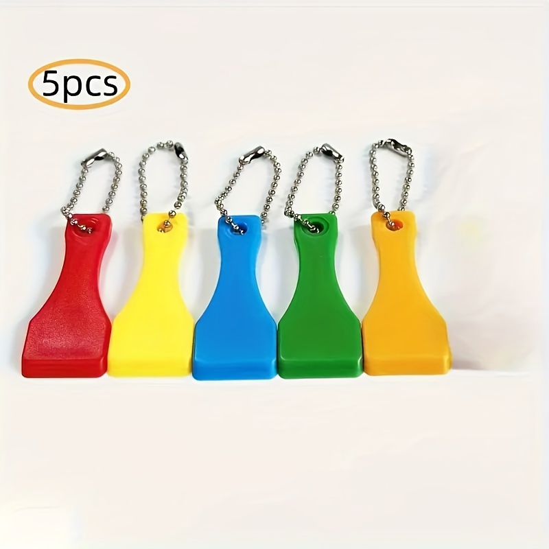 5pcs Multicolor Plastic Lottery Scratch-off Tool Keychain